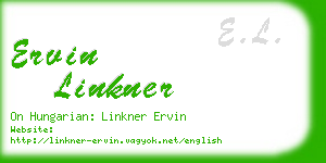 ervin linkner business card